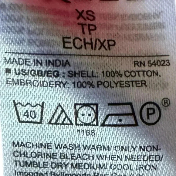 GAP Off-Shoulder Eyelet Bell-Sleeve Top Red Navy Embroidery Cotton blouse - Picture 10 of 12